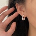 wholesale S925 Sterling Silver Korean Version Twisted Texture Earrings for Women, Ins Design Sense, Minimalist and Versatile, High-End Ear Accessories-0-3