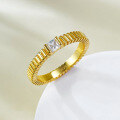 wholesale S925 Sterling Silver Live Broadcast Jewelry New Ins Grosgrain Straight Grain Ring Daily Wear Wholesale-0-5