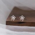 wholesale S925 Sterling Silver Fresh and Sweet Ins Style Small and Unique Design Hollow Daisy Flower Ear Studs M06276-0-0