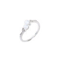 wholesale S925 Sterling Silver Korean Japanese High-end Luxury Star Pearl Ring for Women, Small and Unique Design, Fashionable and Stylish Pinky Ring-0-4