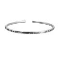 wholesale 925 Sterling Silver Handcrafted Chiang Mai Floral Pattern Bangle for Women, Vintage Student Bohemian Style Thai Silver Jewelry-0-4