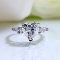 wholesale S925 Silver New Style A-Shape 8*8 High-Carbon Diamond Full Micro-Pavé Ring for Cross-Border-0-1