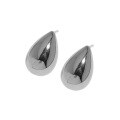wholesale S925 Sterling Silver 290 Korean Version Ins Small and Niche Design Minimalist Versatile Geometric Teardrop Textured Smooth Stud Earrings for Women-0-5