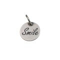 wholesale 925 Sterling Silver Smile Letter English Round DIY Bracelet Necklace Keychain Accessories Handmade Jewelry Gift-0-4