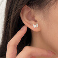 wholesale S925 Sterling Silver Sleeping No Need to Remove Small Butterfly Earrings Women Korean Summer New Versatile Earrings Jewelry-0-4