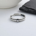 wholesale S925 Sterling Silver Minimalist Luxury Style Zircon Inlaid Ring for Best Friend Gift, Niche Accessories, Korean Version, Aloof Style Women's-0-3