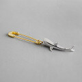 wholesale S925 Sterling Silver Korean Minimalist Gold-Plated Shark Pin Drop Earrings for Women, Unique and Stylish-0-0