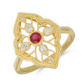 wholesale 18K metal fashion commuter retro light luxury ruby full-cut diamond ring-0-4