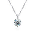 Sterling Silver Moissanite Mermaid Tear Necklace, Fashion-Forward Minimalist Classic Pendant Collarbone Chain-0-3