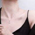 Silver Zirconia Shell Pendant Necklace with Mother-of-Pearl-0-1