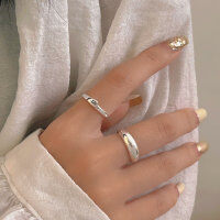 wholesale S925 Sterling Silver Minimalist Open Smile Ring for Women, Small Batch Design, Cool-Toned New Style High-End Feel Band-Light luxury smiley face model (full sterling silver + open)