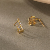 wholesale 925 Silver Cross-border Wholesale Women's Earrings,ins,。-E411E_Gold Earrings 925 Silver