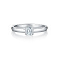 wholesale S925 Sterling Silver Gold-Plated Commuter Versatile 05ct Rectangle Moissanite Ring for Women, Non-Tarnishing-0-1