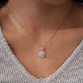925 Silver 1ct Moissanite Square Bag Pendant Necklace Live Stream Supply-0-2