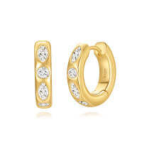 wholesale Brass Metal Hyper Flash Zircon Ear Cuff, Minimalist Exaggerated Earrings For Women,-Gold #5