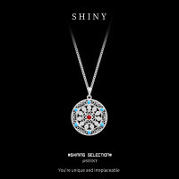 Sterling Silver Eight Treasures Compass Necklace, Ancient Craftsmanship, Moissanite, New Chinese Style.-S925 Sterling Silver  925 Silver