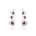 wholesale 925 Silver Gold-Plated Earrings with GRC Lab-Grown Ruby Fashion Jewelry, Small and Versatile Women's Earrings-0-5