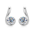wholesale S925 Sterling Silver Korean Version 6-Character Note Moissanite Stud Earrings for Women, Small and Minimalist Earrings with High-End Design-0-4
