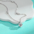 wholesale S925 Sterling Silver Cross-Border New Moissanite Collarbone Necklace, Minimalist and Elegant Advanced Pendant Four-Claw Bubble Necklace Wholesale-0-1