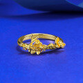 wholesale S925 Gold-Plated Silver Mùjǐng Jewelry Simple and Elegant Floral Plum Blossom Petal Ring for Women-0-5