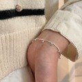 wholesale S925 Sterling Silver Korean-style Tube Link Bracelet for Women, Minimalist Design, Fashionable and Trendy Jewelry with a Premium Feel-0-3