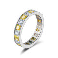wholesale S925 Sterling Silver Light Luxury Track-Set Diamond-Colored Zircon Ring for Women, High-End Feel Ring-0-5