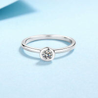 wholesale Pt950 plated 925 sterling silver D color 30ct moissanite ring for women, minimalist, factory direct supply-Moissanite 30 points No. 10