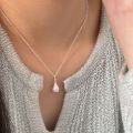 wholesale S925 Sterling Silver Water Drop Three-Dimensional Treasure Bottle Necklace for Women, Korean New Minimalist Style Collarbone Chain-0-4