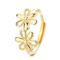 wholesale S925 Sterling Silver Korean Style Minimalist Floral Open Adjustable Ring Trendy Versatile Index Finger Ring for Women-0-6