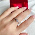 wholesale S925 Sterling Silver Women's European and American Light Luxury Minimalist Heart Carat Simulated Diamond Ring Jewelry Birthday Valentine's Day Wholesale-0-2