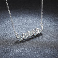 Sterling Silver Moissanite Spiral Pendant Necklace, Light Luxury Minimalist Cross-border Wholesale-0-1