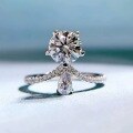 wholesale S925 Silver New Style "Crowning Love" 1-Carat Ring for Women, Diamond Engagement Ring Band-0-5