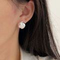 wholesale S925 Sterling Silver Irregular Semi-Sphere Stud Earrings Women Japanese Korean New Fashion Trendy Heavy Duty Earrings-0-3