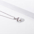 wholesale S925 Sterling Silver Korean Japanese Style Minimalist Cubic Zirconia Pearl Collarbone Necklace Women's Fashion Freshwater Pearl Pendant-0-3