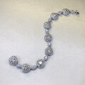 wholesale New 925 Silver 1-Carat Heart-Shaped Yellow Diamond Bracelet for Women, Fully Paved with Diamonds, Fashionable and Versatile-0-2