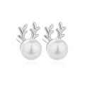 wholesale S925 Sterling Silver Deer Antler Stud Earrings Women New Trendy Moose Earrings High-end Sweet Christmas Earrings Wholesale-0-4