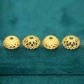 wholesale 925 silver gold-plated ancient-style filigree gilded flower cap spacer bead DIY bracelet bead spacer tassel cap-0-0
