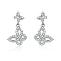 wholesale S925 silver pure silver butterfly earringsAmazon bestseller-Platinum>925 silver