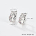 wholesale S925 silver cross-border hot-selling children's stud earrings, small and exquisite luxury colorful zircon earrings, factory direct-0-9