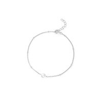 wholesale 925 Sterling Silver Ins Style Women's Beaded Bracelet With Round Pearls, Cross-border Ready-L680-White Gold 925 Silver