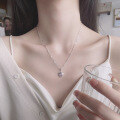 wholesale S925 Sterling Silver Fairy-style Zircon-Embedded Heart Necklace, Fresh and Sweet, Exquisitely Delicate, Elegant Collarbone Chain-0-0