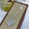 wholesale Silver S999 Maker's Abacus Necklace, Auspicious and Stylish Retro Vintage Minimalist Design High-End Collarbone Chain-0-1