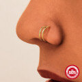 wholesale 925 Sterling Silver Classic Smooth Twist Nose Ring Piercing Jewelry, Trending in, INS Minimalist Style Nose Hoop-0-2