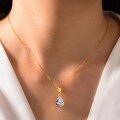 wholesale S925 Silver Waterdrop Pendant Necklace for Women, Minimalist Pendant, Light Luxury Collarbone Chain, Bestseller on Independent Sites-0-3