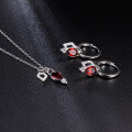 wholesale S925 Silver New Creative Design Natural Garnet Earrings, French Romantic Style with Inlaid Natural Gemstones-0-0