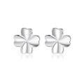 wholesale 999 Sterling Silver Four-Leaf Clover Ear Studs for Women, Summer New Arrival High-End Ear Piercing Earrings, Unique and Elegant-0-4