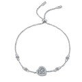 wholesale PT950 gold plated 925 sterling silver women's moissanite heart-shaped bracelet simple and sweet gift ready-to-ship wholesale-0-4