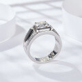 wholesale 18K White Gold Plated Silver 1 Carat Moissanite Diamond Ring Men's Wedding Band Couple's Real Diamond-0-1