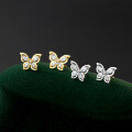 wholesale S925 Sterling Silver Fresh and Sweet Ins Style Niche Design Exquisite Diamond-Inlaid Butterfly Earrings M06532-0-0