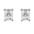 S925 Silver Radiant Cut Moissanite Stud Earrings for TikTok Wholesale-0-3